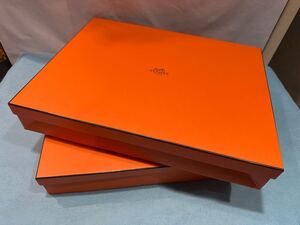 HERMES エルメス 2個セット　バッグ用 44×34.5×7 空箱 化粧箱 空き箱 オレンジ BOX 箱(15)120