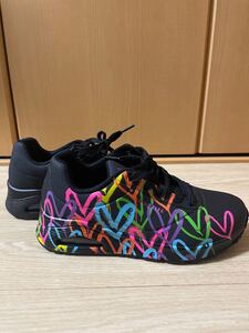 スケッチャーズ スニーカー レディース SKECHERS UNO LITE HEART OF ウノ ライト ハート オブ ヒア 177977 / 23.5cm ブラック