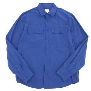 超美品 ノースフェイス 現行タグ NR11653 Tech Indigo Shirt インディゴ染め 長袖シャツ 定価17600円 L メンズ