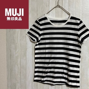 MUJI★無印良品★レディース コットン ボーダー Tシャツ★サイズS　2-21-94