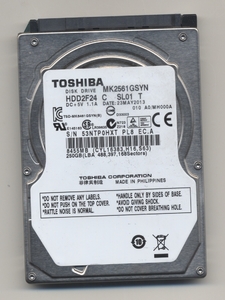 mt550/TOSHIBA 内蔵型2.5インチ HDD/250GB/SATA/MK2561GSYN