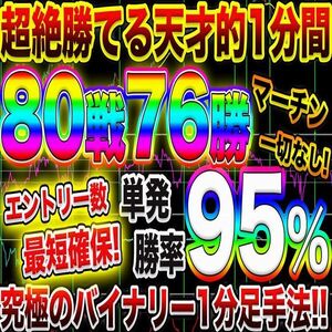 【80戦76勝!】エントリー多数で単発勝率95％を記録! 4つのインジケーターで勝つ【バイナリーオプション・サインツール・パラメーター変更】