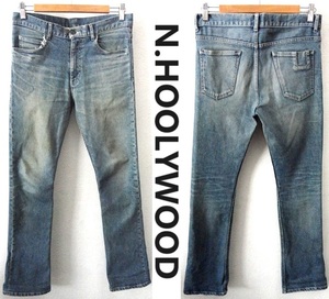 N.HOOLYWOOD：ミスターハリウッド/ヴィンテージ加工 ストレッチ ブーツカット デニムパンツ/インディゴ/size36/N.ハリ