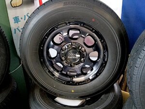 新品ホイール/新車ハズシタイヤセット★マッドクロスグレイス★ブラッククリア★195/80R15-107/105★200系ハイエース等　4本セット