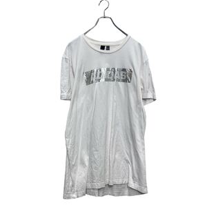 adidas 半袖 プリントTシャツ XL ホワイト シルバー アディダス クルーネック 古着卸 アメリカ仕入 a606-7013