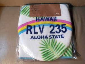 ウォシュレット(洗浄用)専用 トイレ便座蓋カバー&マットセット NumberPlate　HAWAII RLV235 ALOHA STATE