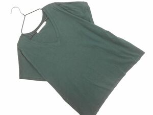 AZUL basic アズールバイマウジー Vネック Tシャツ sizeM/緑 ■◆ ☆ ehb3 レディース