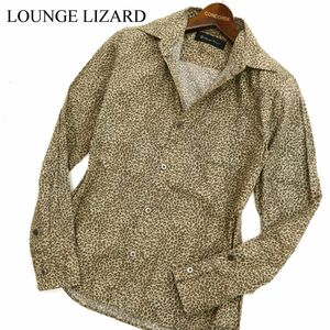 LOUNGE LIZARD ラウンジリザード 通年 長袖 ヒョウ柄 レオパード★ 総柄 シャツ Sz.1　メンズ 日本製 ロカビリー ロック　C4T00945_2#C