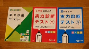 チャレンジ6年生　実力診断テスト　夏のまとめ、小学校総まとめ、中学準備完成の3冊まとめて　2015年度進研ゼミ小学講座　ベネッセ