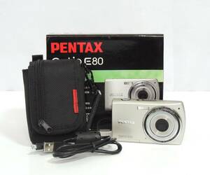 □　PENTAX　Optio E80　ペンタックス　コンパクトデジタルカメラ　デジカメ　光学3倍ズーム　電池式　動作OK　箱付き　中古　保管品　③