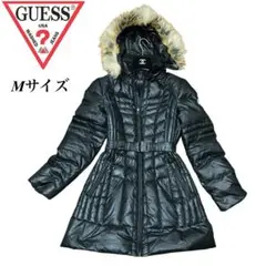 GUESS ゲス　ロングダウンジャケット ベルト付き　Aライン　ダウンコート