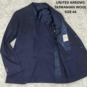 UNITED ARROWS ユナイテッドアローズ タスマニアンウール ホップサック テーラードジャケット サイズ44 ネイビー 紺 通年 通勤メンズ 紳士