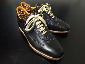 極美品 使用回数少 エルメス 42 HERMES 黒 レザースニーカー クイック 8931