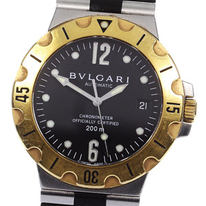 ブルガリ BVLGARI SD38SG ディアゴノ スクーバ YGベゼル デイト 自動巻き メンズ _801777【ev10】