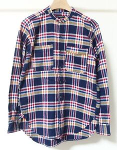 Engineered Garments エンジニアードガーメンツ 直営店限定 Banded Collar Shirt Plaid Flannel バンドカラー チェック シャツ XS