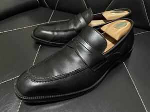 綺麗なシルエット 極美品 REGAL Worth Collection リーガル VO53 24cm レザーシューズ ビジネスシューズ ローファー コインローファー BLK