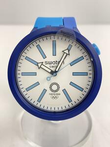 SWATCH◆クォーツ腕時計/アナログ/ラバー/WHT/BLU/TOKYO 2020 オリンピックモデル//