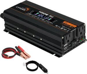 新品 修正波　インバーター 12V 100V 1000W 最大2000W カーインバーター 車変圧器 アウトドア シガーソケット付 車中泊グッズ Yinleader