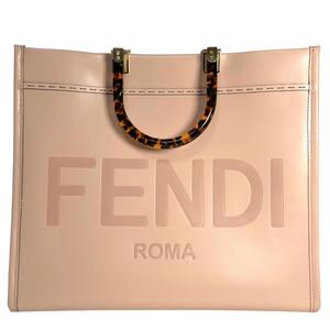 FENDI フェンディ サンシャイン ミディアム トートバッグ ショルダーバッグ ハンドバッグ ROMA レザー ピンク べっ甲柄 カーフレザー 女性