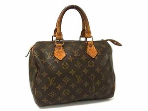 1円 LOUIS VUITTON ルイヴィトン M41528 モノグラム スピーディ25 ハンドバッグ ミニボストン トート レディース ブラウン系 FI3627