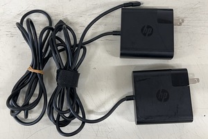 中古ACアダプター ２点セット ★HP Type-C 65W TPN-CA06 OUT PUT/5V-3A/9V-3A/10V-5A/12V-5A 電源プラグ直付けタイプ★B12