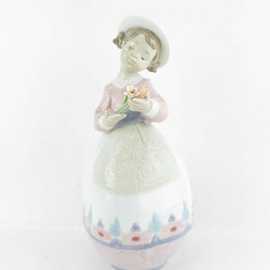 美品 LLADRO リヤドロ 6544「私の秘密」 TREASURES OF THE HEART 小物入れ 置物 陶器人形 SY9380S