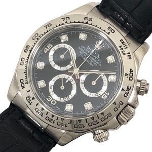 ロレックス ROLEX コスモグラフ・デイトナ　Y番 116519G ブラック文字盤 K18WG/レザーストラップ 腕時計 メンズ 中古