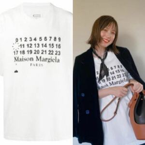 正規 19AW Maison Margiela メゾン マルジェラ インベーダー モザイク ロゴ オーバーサイズ Tシャツ 白 46 S30GC0673 S23548