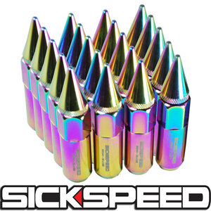 SICKSPEED スパイクナット ネオクローム P1/2 90mm マスタング FORD GM コルベット ダッジ ベントレー キャデラック USDM USA アメ車