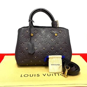 極 美品 LOUIS VUITTON ルイヴィトン モンテーニュ BB モノグラムアンプラント レザー 2way ショルダーバッグ ハンドバッグ 18755