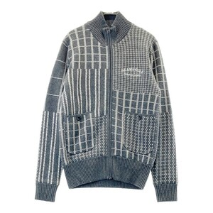 BEAMS GOLF ビームスゴルフ カシミヤ混 裏地付 ニット ジャケット 総柄 グレー系 S [240101228961] ゴルフウェア メンズ