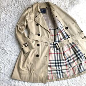 バーバリーロンドン【極美品 付属品完備 ハニーベージュ メガチェック】BURBERRY LONDON トレンチコート L ノバチェック ベルト ライナー