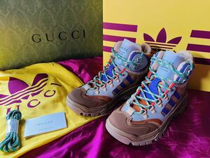 新品未使用 GUCCI adidas サイズ37 24cm相当 レディースグッチ アディダス トレッキング シューズ ブーツ コラボ レア スニーカー トレイル