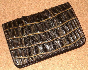 限定生産 新品 ファニー FUNNY 最高級 ナイル クロコダイル 革製 セミロング ウォレット 茶×黒 サンセットビルフォード ミディアム 長財布