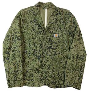 美品 Carhartt カーハート SID BLAZER カモフラ 迷彩 テーラードジャケット ブレザー グリーン メンズ S