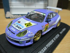 エブロ 1/43 「 ポルシェ 911 GT3R 」 #24 JCM TAISAN パープル ・送料 400円 （レターパック発送）訳あり