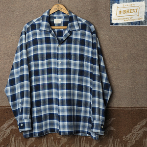 シャドーチェック 【BRENT】 60s Shadow Plaid Rayon Box Shirt 60年代 レーヨン オープンカラー ボックス シャツ オンブレ ビンテージ 50s