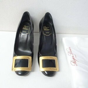 ◆◆ロジェヴィヴィエ Roger Vivier　美品 エナメル パテント ヒール パンプス 黒系　22cmほど　34.5 サイズ34 1/2