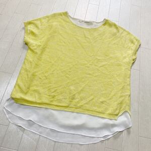 3948☆ UNITED ARROWS GREEN LABEL RELAXING トップス ニット カジュアル レディース イエロー