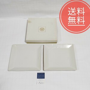 【送料無料】未使用品★たち吉＝橘吉★角皿2枚★24cm×24cm×2.7cm