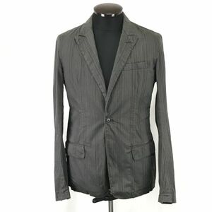 ミッシェルクラン/MICHEL KLEIN★ストライプ/春夏テーラードジャケット/半裏【メンズ48/グレー系/gray系】Jacket/Jumper◆BH716