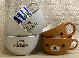 【非売品】 Hello Kitty ハローキティ LAWSON サラダボール Rilakkuma リラックマ LAWSON カップ MOOMIN ムーミン KFC カップ