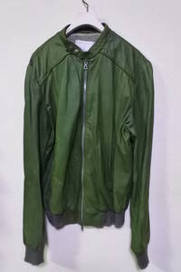 MEATPACKING D. for Ron Herman Lamb Leather Jacket size M 羊革 レザージャケット グリーン イタリア製