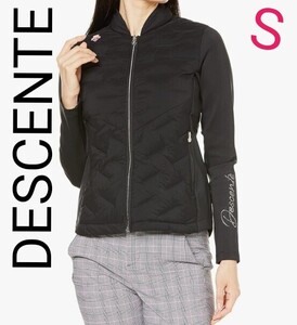 【超美品】DESCENTE　デサント ゴルフ ブルゾン ダウン クリスタル レイヤード ストレッチ 防風 UVケアUPF50+ DGWSJK01 レディースS