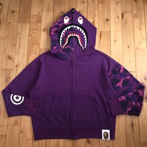 Giant shark full zip hoodie Mサイズ a bathing ape BAPE purple camo シャーク パーカー エイプ ベイプ アベイシングエイプ 迷彩 z0