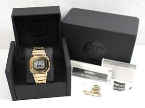 Y6226#◆中古美品◆CASIO カシオ G-SHOCK 35周年記念モデル ソーラー電波 フルメタル GMW-B5000TFG-9JR ゴールドカラー