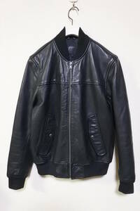 GAP Leather Bomber Jacket size S ギャップ レザージャケット 牛革 ブラック インド製