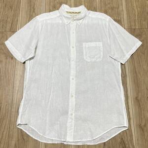 ★送料360円★リネン100% BEAMS ビームス 半袖シャツ 白 ホワイト メンズ 麻 春夏 サイズM R-6271