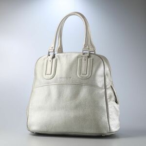 GQ7926▽フランス製 ロンシャン LONGCHAMP レザー ラメ ハンドバッグ トートバッグ 手提げ 鞄 シルバー系