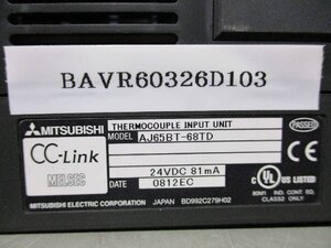 中古 MITSUBISHI CC-Link AJ65BT-68TD 熱電対温度入力装置 24VDC (BAVR60326D103)